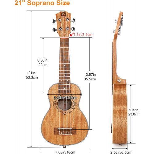  [아마존베스트]Soprano Ukulele, 21 Inch Ukulele Mahogany Soprano Beginner Kit with Guide Book for Kids Teens Students,by Vangoa