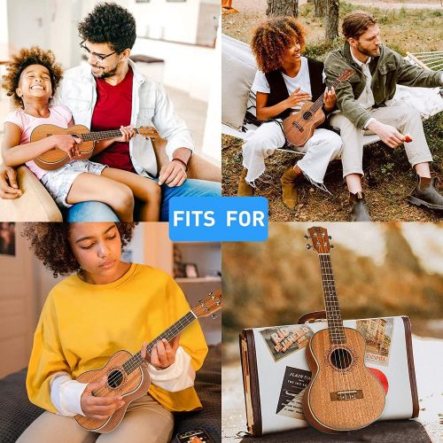  [아마존베스트]Soprano Ukulele Mahogany Electric Soprano Ukulele 21 Inch Mahogany Ukelele Bundle Starter Kit for Beginners with Padded Bag, by Vangoa