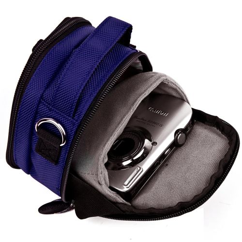  [아마존베스트]Vangoddy VanGoddy Compact Mini Laurel Navy Blue Camera Pouch Cover Bag fits Canon PowerShot G7 X, N100, N Facebook, SX600, SX260, S120, S110 HS
