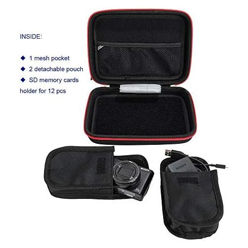  Vangoddy Portable Projector Hard Carrying Case Fit AAXA, Miroir, Sony, Kodak, ZOPro, Vamvo, ViewSonic, APEMAN, Red, Black