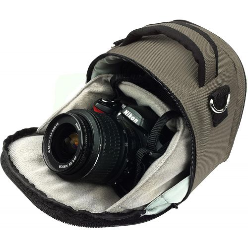  Vangoddy Laurel Silver Compact Entry Level Canon DSLR & SLR Camera Bag For: Canon EOS Rebel T3, T3i, 12.2 MP, 18 MP, Canon EOS Rebel T2i 18 MP CMOS APS-C, Canon EOS Rebel T1i 15.1