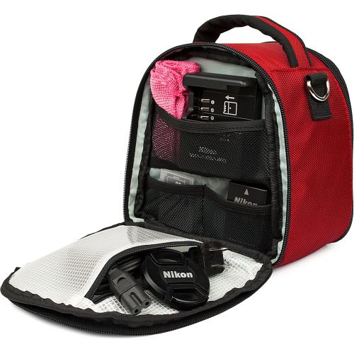  VanGoddy Laurel Fire Red Carrying Case Bag for Kodak PixPro Astro Zoom, Friendly Zoom, Compact to Advanced Cameras