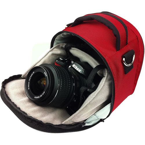  VanGoddy Laurel Fire Red Carrying Case Bag for Kodak PixPro Astro Zoom, Friendly Zoom, Compact to Advanced Cameras