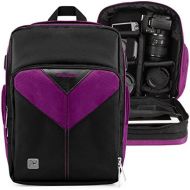 Vangoddy Purple Travel Case Bag Camera Backpack Made for Canon EOS R5 C, R3, R5, R6, Rebel T8i, Ra, 1D X Mark III