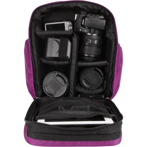  Vangoddy Purple Travel Case Bag Camera Backpack Made for Canon EOS R5 C, R3, R5, R6, Rebel T8i, Ra, 1D X Mark III