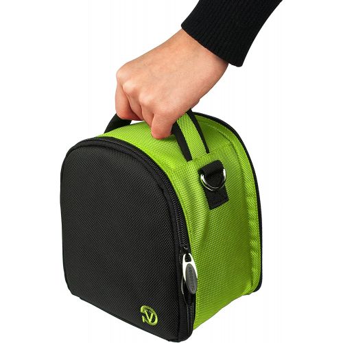  Vangoddy Green Black SLR Small Camera Bag for Kodak PixPro Printomatic Smile Classic and Mini Shot