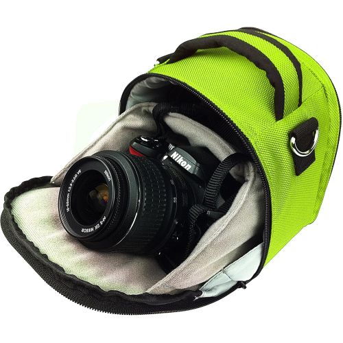  Vangoddy Green Black SLR Small Camera Bag for Kodak PixPro Printomatic Smile Classic and Mini Shot