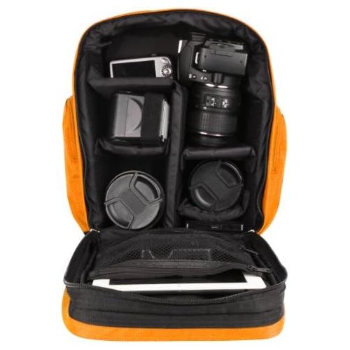  Vangoddy Orange Customizable Carryall Camera Backpack Compatible wtih Nikon D5600, D5500, D5300, D5200, D500