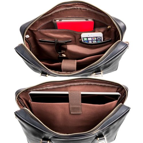  Vangoddy Meka Classic Genuine Leather BriefcaseMessenger Bag, Fits up to 12.2-Inch Tablets