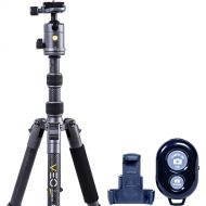 Vanguard VEO 3 GO 235CB Carbon Fiber Tripod/Monopod with T-50 Ball Head, Smartphone Connector, and Bluetooth Remote