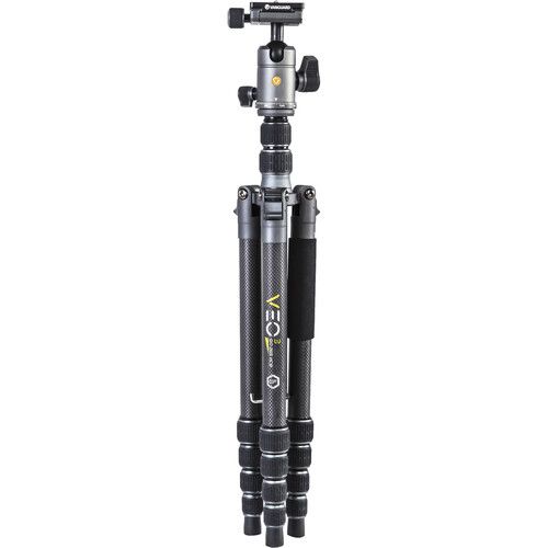  Vanguard VEO 3 GO 265HCB Carbon Fiber Tripod/Monopod with BH-120 Ball Head, Smartphone Connector, and Bluetooth Remote