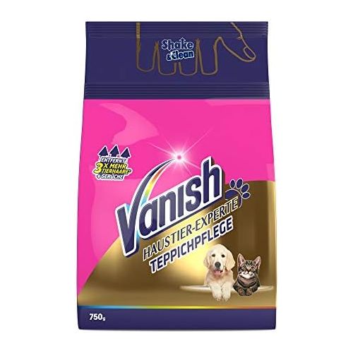  [아마존베스트]Vanish Pet Expert Carpet Cleaner, Carpet Care Powder Ideal for Large Areas, Repels Dirt, Pet Hair & Urine Odour, 1 x 750 g