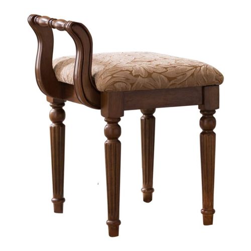  Vanity Benches Dressing Stool backrest Bedroom Stool Desk Stool Dressing Table Chair Foot Stool (Color : Brown, Size : 45x43x59cm)