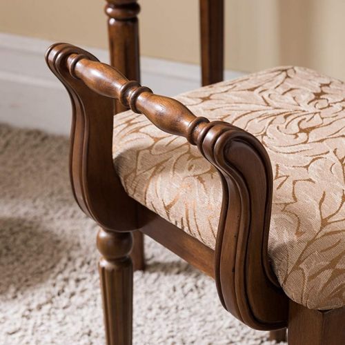  Vanity Benches Dressing Stool backrest Bedroom Stool Desk Stool Dressing Table Chair Foot Stool (Color : Brown, Size : 45x43x59cm)