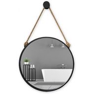 Vanity Mirrors Bathroom Mirror Wall Hanging Mirror Dressing Table Hanging Mirror Simple Modern Makeup Mirror Round Mirror (Color : Black, Size : Diameter 60cm (24 inches))