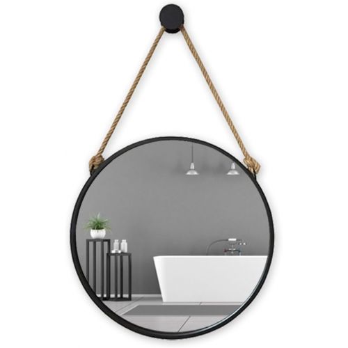  Vanity Mirrors Bathroom Mirror Wall Hanging Mirror Dressing Table Hanging Mirror Simple Modern Makeup Mirror Round Mirror (Color : Black, Size : Diameter 60cm (24 inches))