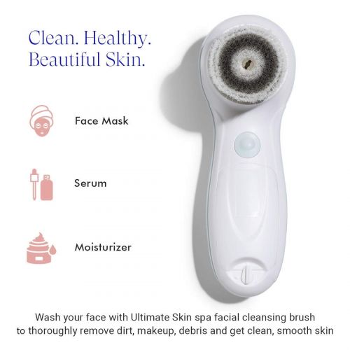  [아마존 핫딜] Vanity Planet Facial Cleansing Brush Ultimate Skin Spa with 3 Interchangeable Face Brushes for Cleansing, Exfoliating and Silicone Brush, Protective Case, Cordless, Water Resistant