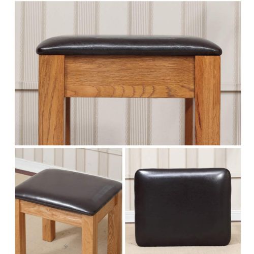  Vanity stool Vanity Chair Small Square Stool Dressing Stool Solid Wood Makeup Stool with Padded Shoe Bench Piano Stool Makeup Chair (Color : Brown, Size : 38x46x46cm)