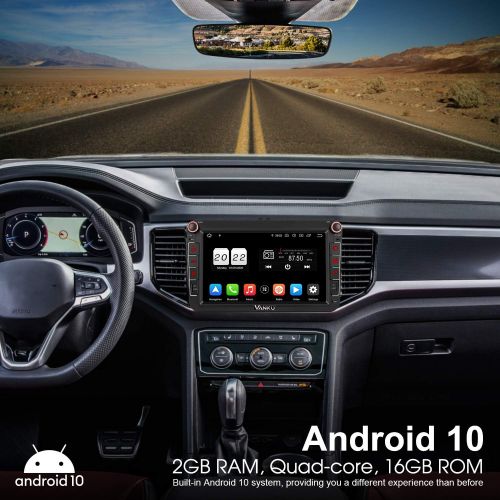  [아마존베스트]Vanku Android 10 car radio for VW radio with navigation system, 16 GB European maps, built-in DAB + module, supports Bluetooth 5.0, WiFi, 4G, Android, car, USB, MicroSD, 8 inch scr