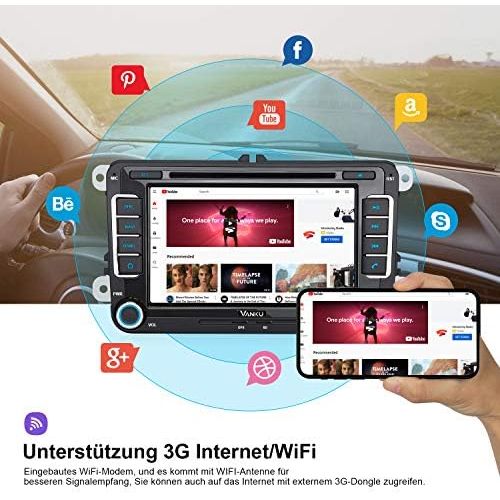  [아마존베스트]-Service-Informationen Vanku Android 10 Car Radio for VW Golf 5 6 Radio with Navi CD DVD Supports Qualcomm Bluetooth 5.0 DAB + WiFi 4G USB MicroSD 7 Inch Screen 2 Din