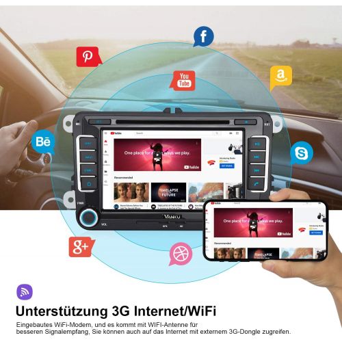  [아마존베스트]-Service-Informationen Vanku Android 10 Car Radio for VW Golf 5 6 Radio with Navi CD DVD Supports Qualcomm Bluetooth 5.0 DAB + WiFi 4G USB MicroSD 7 Inch Screen 2 Din