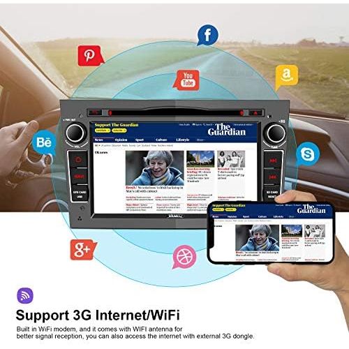  [아마존베스트]-Service-Informationen Vanku Android 10 Car Radio for Vauxhall Radio with Navi CD DVD Player Supports Qualcomm Bluetooth 5.0 DAB+ WiFi 4G USB MicroSD 7 Inch Screen Grey