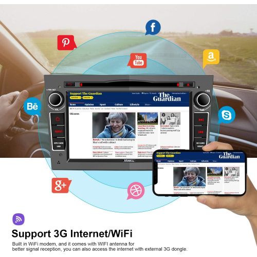  [아마존베스트]-Service-Informationen Vanku Android 10 Car Radio for Vauxhall Radio with Navi CD DVD Player Supports Qualcomm Bluetooth 5.0 DAB+ WiFi 4G USB MicroSD 7 Inch Screen Grey