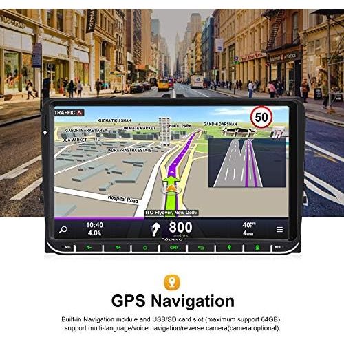  Vanku Android 10 Car Radio for VW Radio with Sat Nav 9 Inch Touchscreen Supports Qualcomm Bluetooth 5.0 DAB + WiFi 4G Android Car 2 Din