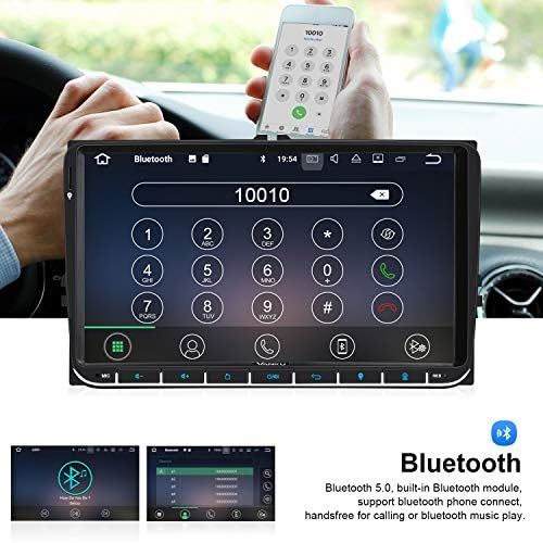  Vanku Android 10 Car Radio for VW Radio with Sat Nav 9 Inch Touchscreen Supports Qualcomm Bluetooth 5.0 DAB + WiFi 4G Android Car 2 Din