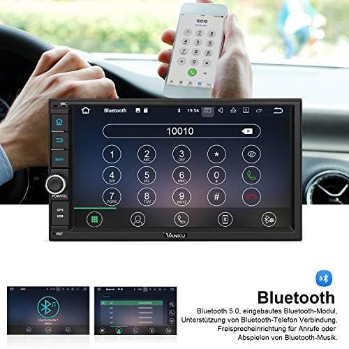  Vanku Android 10 Car Radio with Sat Nav 32GB + 2GB Radio Supports Qualcomm Bluetooth 5.0 DAB + WiFi 4G Android Car USB MicroSD 2 Din 7 Inch Screen