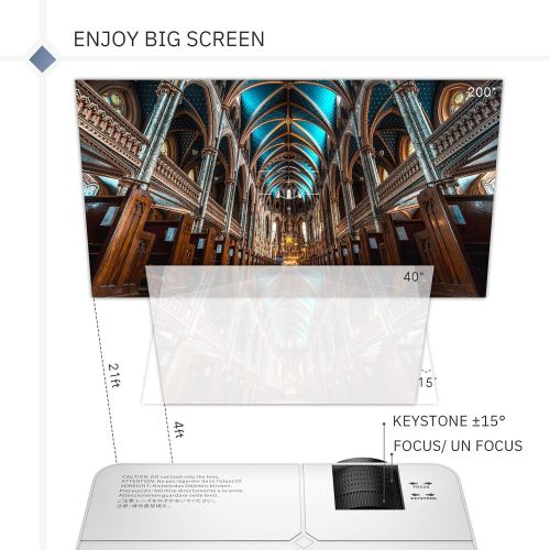  VANKYO Leisure 420 Mini Projector, 3200 Lux Portable Home Movie Cinema, 1080P Supported, 200 Projection Size, Compatible wFire TV Stick, PS4, Xbox, HDMI, VGA, AV, USB