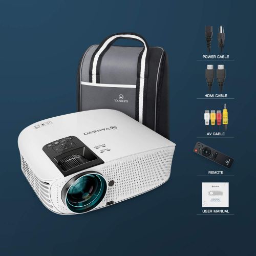  Vankyo VANKYO Leisure 510 HD Movie Projector with 4200 Lux, Video Projector with 230 Projection Size, Support 1080P HDMI VGA AV USB with HDMI Cable and Carrying Bag