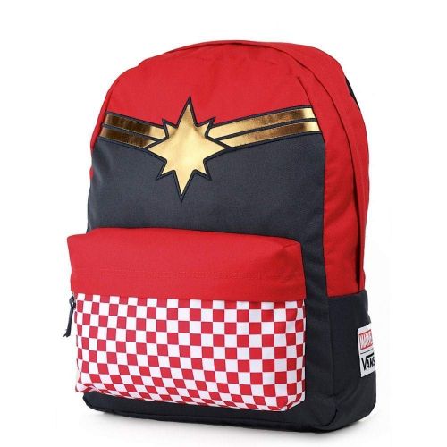 반스 Vans CAPTAIN MARVEL Backpack Racing Red Schoolbag VN0A3QXFIZQ Vans MARVEL Bags