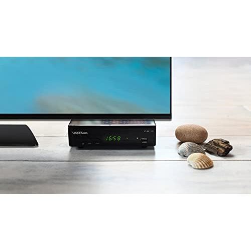  Vantage VT 92 T HD receiver, digital DVB T2 receiver for HDTV for receiving all free DVB T programmes (HD + SD quality) HEVC, USB, HDMI, SCART, coaxial audio output, media player,