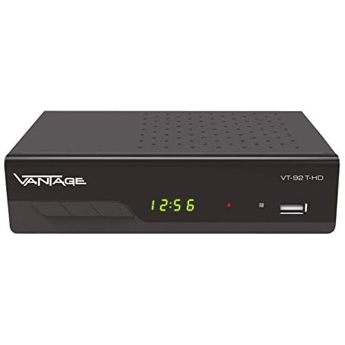  Vantage VT 92 T HD receiver, digital DVB T2 receiver for HDTV for receiving all free DVB T programmes (HD + SD quality) HEVC, USB, HDMI, SCART, coaxial audio output, media player,