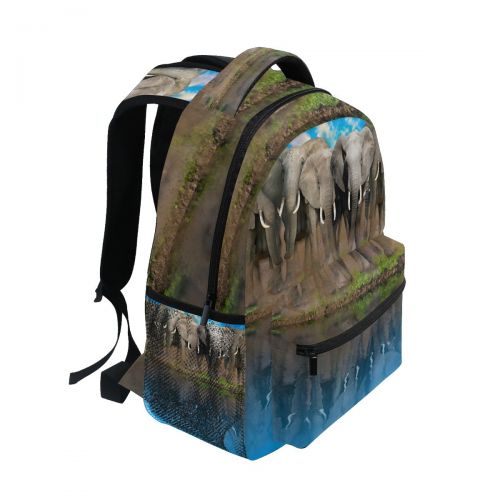  Vantaso Kids Backpack Bag 3D Elephant Blue Lake for Girls Boys School Daypacks
