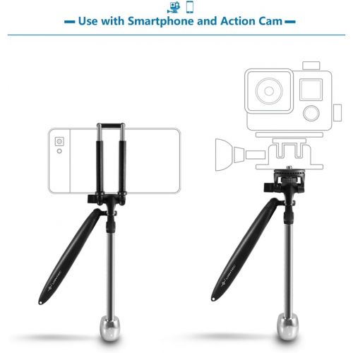  Vantec for Smartphones and Action Camera Smoovie Pocket Video Stabilizer, Black (PVS-100)