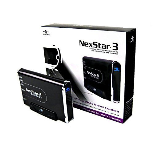  Vantec NexStar 3 NST-360UFS-BK 3.5-Inch SATA to USB 2.0/eSATA/1394a External Hard Drive Enclosure (Onyx Black)