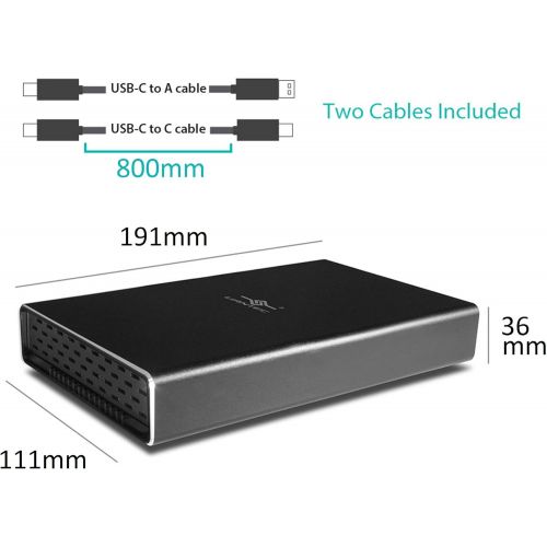  Vantec NST-371C31-BK NexStar Gx USB 3.1 Gen 2 Type-C 3.5 Sata HDD/SSD Enclosure, Comes with C to C and C to A Cable, Aluminum Casing, Black