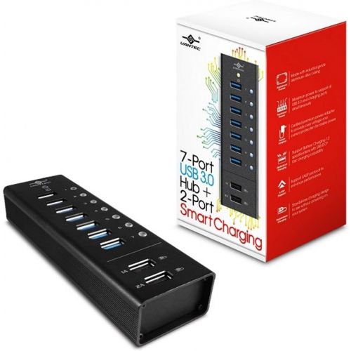  Vantec Aluminum 10-Port USB 3.0 Hub with Power Adapter (UGT-AH100U3)