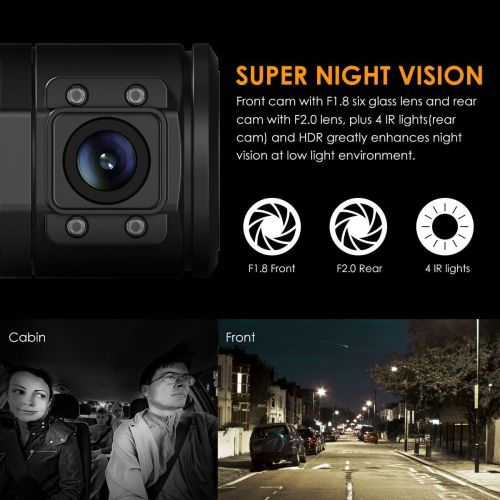  Vantrue N2 PRO - Dual Dash Cam - Sony Exmor HD Sensor - Infrared Night Vision