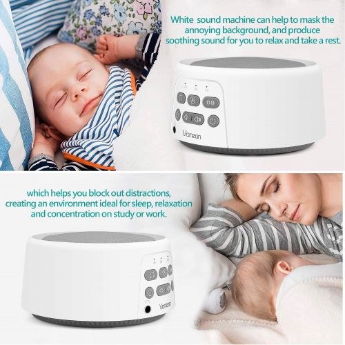  [아마존베스트]Vanzon White Noise Machine - Sound Machine with Baby For Sleeping & Relaxation, 36 Soothing High...