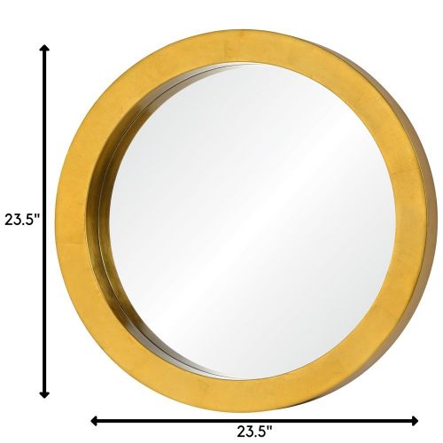  Varaluz Casa 410A01GL Ringleader Thick Frame Round Mirror - Gold Leaf Finish