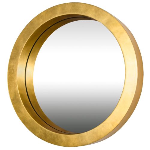  Varaluz Casa 410A01GL Ringleader Thick Frame Round Mirror - Gold Leaf Finish