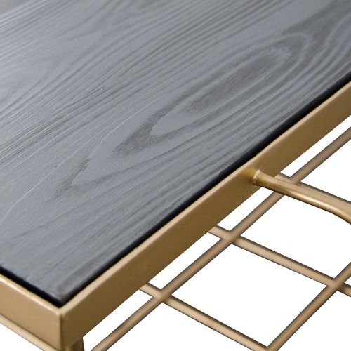  Varaluz Casa 430A02GOZW Square Coffee Table - Gold with Zebrawood