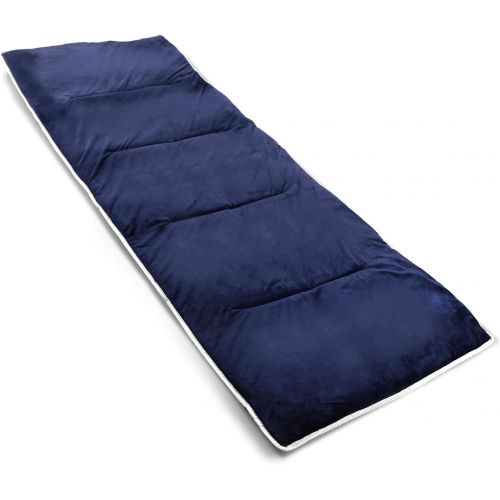 Varbucamp Camping Cot Pad for Adults, Comfortable Thick Cotton XL Sleeping Cot Mattress Pad, 75’’x 28’’, Gray/Blue/Black