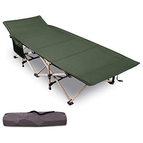  Varbucamp Folding Camping Cots for Adults 500lbs, Sturdy Heavy Duty Wide Sleeping Cot for Camping Beach BBQ Office, Portable with Carry Bag, Gray/Blue/Green