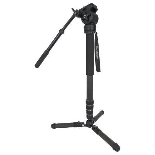  VariZoom Varizoom Chicken Foot Head Carbon Fiber 4-Section Fluid Head Monopod with Fold-Down Tripod Foot