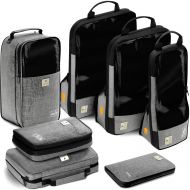Vasco VASCO Travel Packing Cubes Set: Waterproof Travel Packing Organizer Set Of 3 Compression Cubes + Travel Shoes Bag + Hanging Toiletry Bag + Electronics Cube + Travel RFID Wallet| To