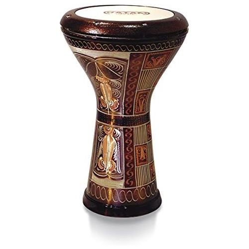  [아마존베스트]Vatan 3012 inchl Darbuka with Pearl style Egyptian Print Large Diameter 22 cm, Silver